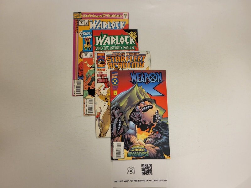4 Marvel Comics #6 22 Warlock #4 Weapon X #8 Star Trek Starfleet Academy 59 TJ16