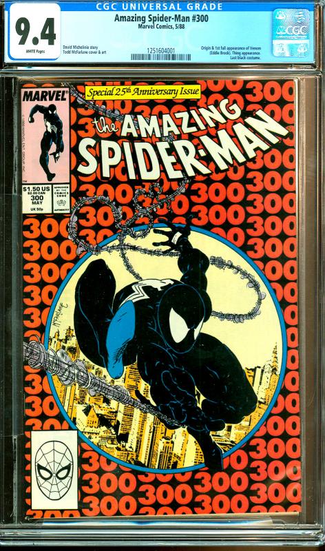 Amazing Spider-Man #300 CGC Graded 9.4 Origin & 1st Venom, Last Black Costume