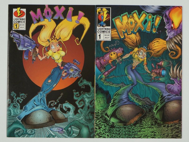 Moxi #1 VF/NM one-shot + variant - lightning comics - hellina back-up bad girl