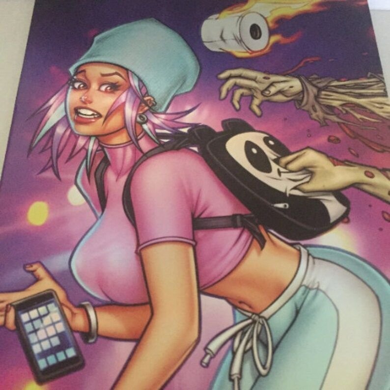 2022 Wondercon  Kim the Delusional Virgin Holofoil & Risque Variants Signed