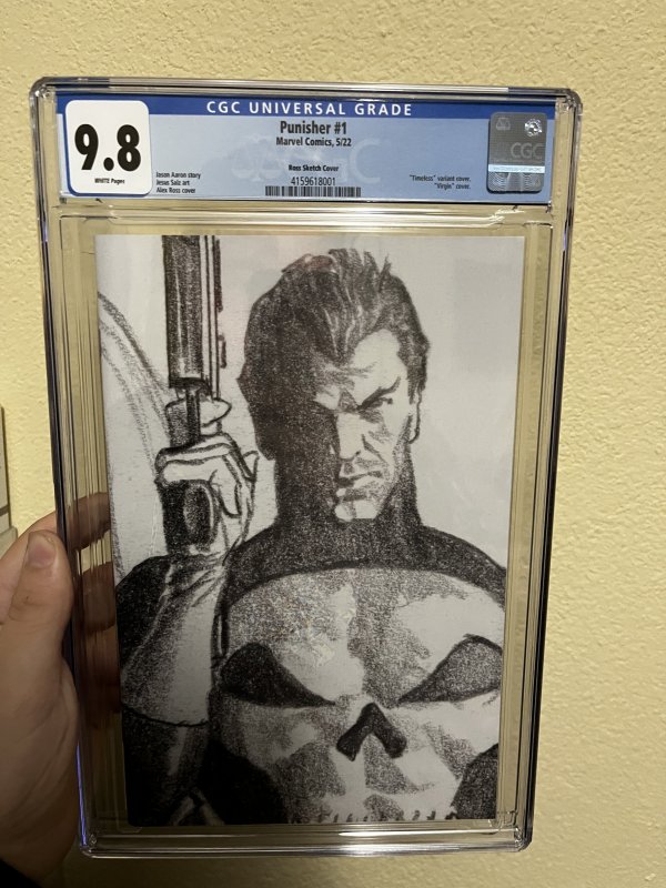 Punisher #1 ALEX ROSS SKETCH CGC 9.8 VIRGIN TIMELESS VARIANT