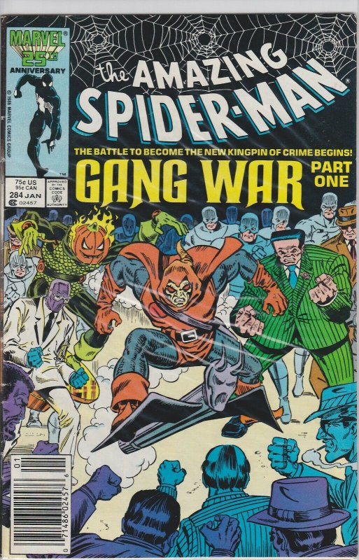 Amazing Spider-Man #284 - Newsstand Edition - January 1987 - Gang War