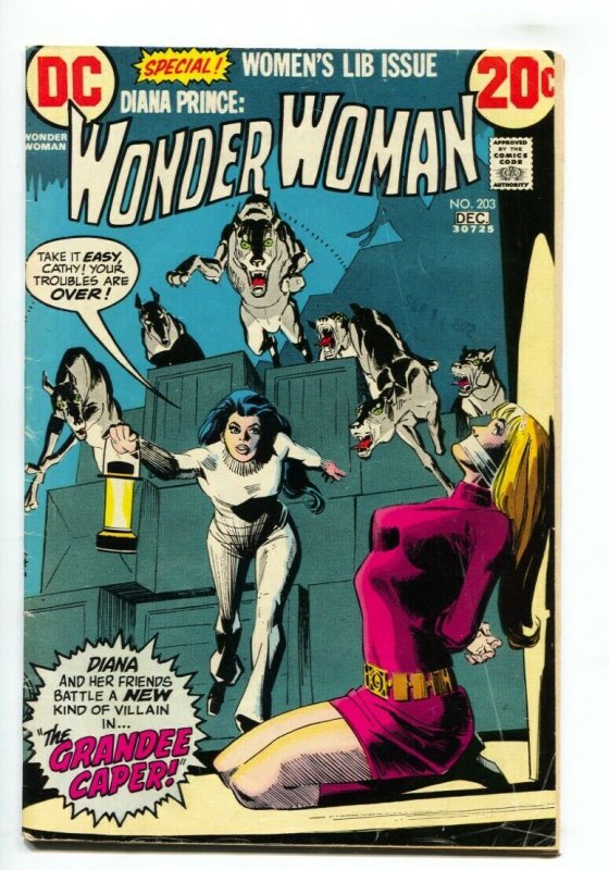 WONDER WOMAN #203 1972-DC-BOUND & GAGGED WOMAN-WOMAN'S LIB ISSUE