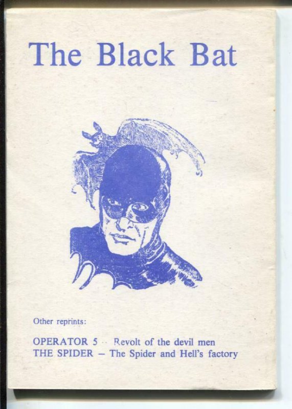 Black Book Detective 9/1939-James Hanos reprint-Murder Calls The Black Bat-VF