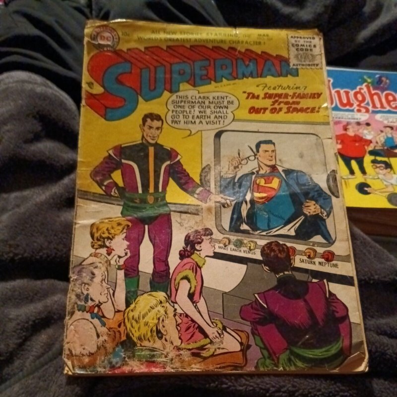 Superman #104 1956-DC -Super-Family From Outer Space-TV set cover golden age
