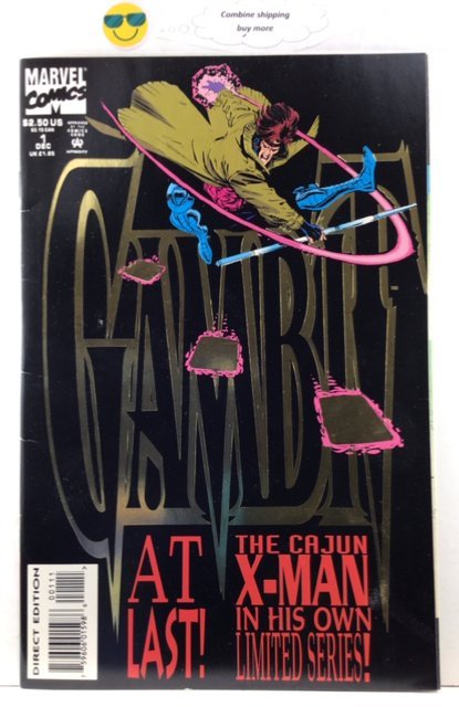 Gambit #1 (1993)vfn -nm Key origin, 1st app Condra, 1st team app assassins guild