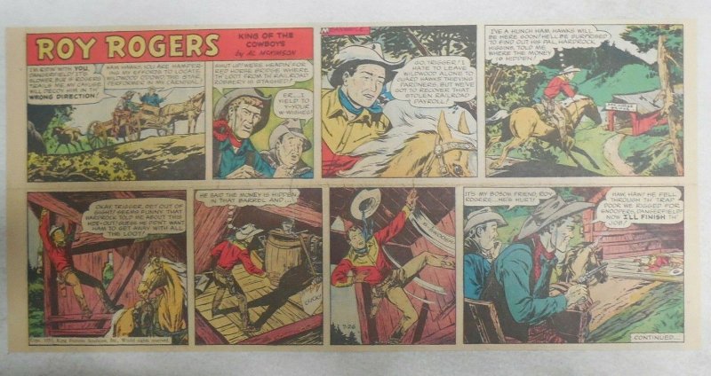 Roy Rogers Sunday Page by Al McKimson from 7/26/1953 Size 7.5 x 15 inches