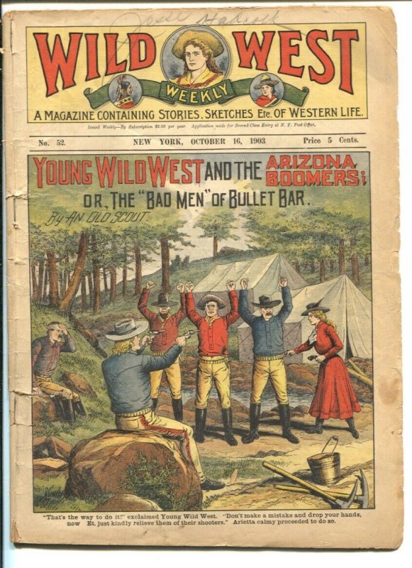 Wild West Weekly #52 10/16/1903-Young Wild West & The Arizona Boomers-FR
