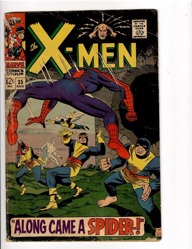 X-MEN #35 GD/VG 3.0 SPIDERMAN CROSS OVER ! (VERMONT COLLECTION)