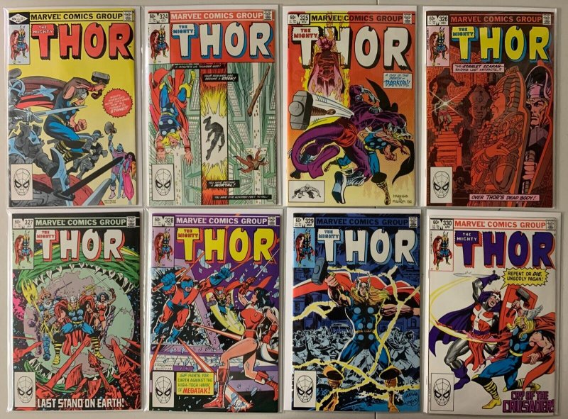 Mighty Thor lot #323-373 Marvel 41 different  books avg 8.0 VF (1982-'86)