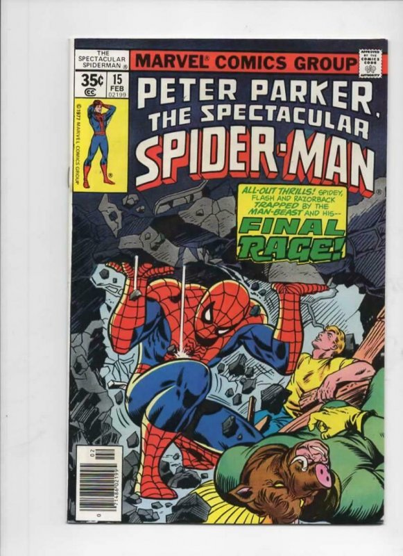 Peter Parker SPECTACULAR SPIDER-MAN #15 VF/NM Final Rage 1976 1978 more in store