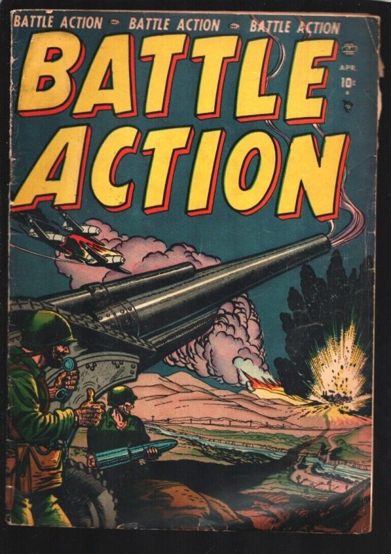 Battle Action #2 1952-Atlas-Howitzer cover-Violent pre-code war fighting pane...