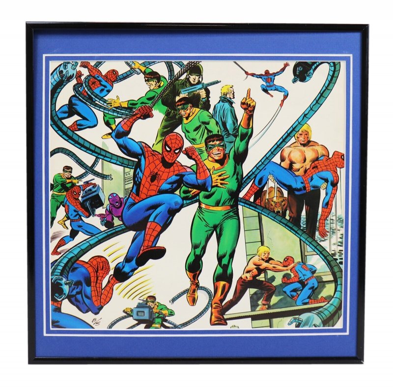 VINTAGE 1978 Marvel Spider-man Dr Octopus Montage Framed 12x12 Poster Display 