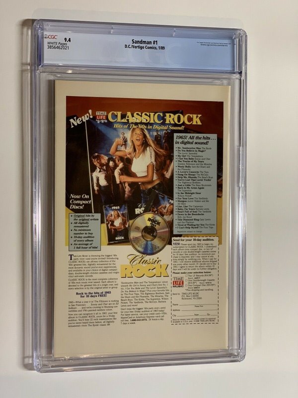 Sandman 1 CGC 9.4 WP DC comics 1989