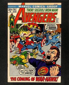 Avengers #98 Captain America! Thor! Iron Man! War-Hawk!