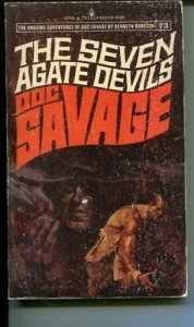 DOC SAVAGE-THE SEVEN AGATE DEVILS-#73-ROBESON-G-FRED PFEIFFER COVER- G 