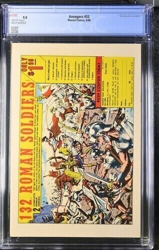 Avengers #53 1968 Marvel Comics CGC 9.0 vs X-Men White Pages