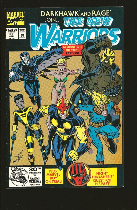 Marvel Comics The New Warriors Vol 1 No 22 April 1992