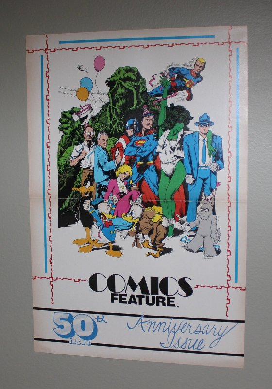 Comic Features Magazine 50th Issue Pin Up / 1986