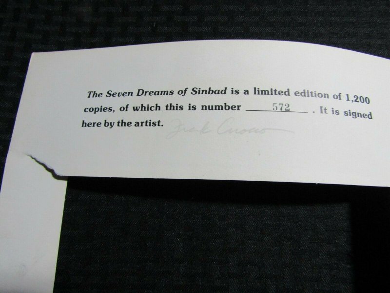 1980 SEVEN DREAMS OF SINBAD Portfolio by Frank-Cirocco FVF/VG+ Signed #572/1200