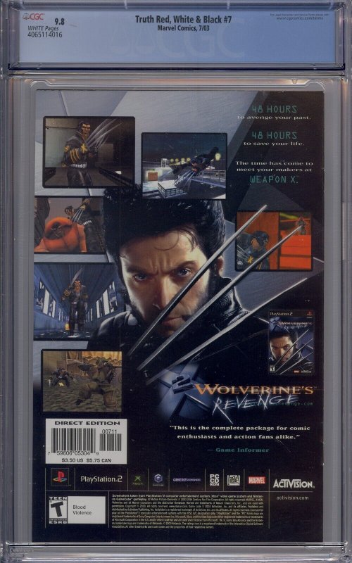 TRUTH RED WHITE & BLACK #7 CGC 9.8 2003