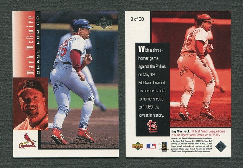 1998 Upperdeck Mark McGwire HR Commemorative Card / MINT