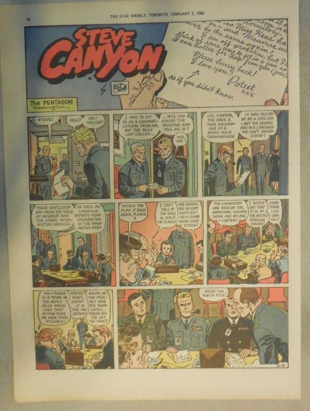 (52) Steve Canyon Sundays by Milton Caniff  from 1962 Complete Year ! Tabloid