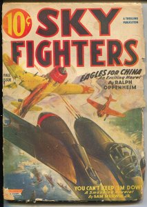 Sky Fighters-Fall 1944-WWII pulp mag-air war cover-G-