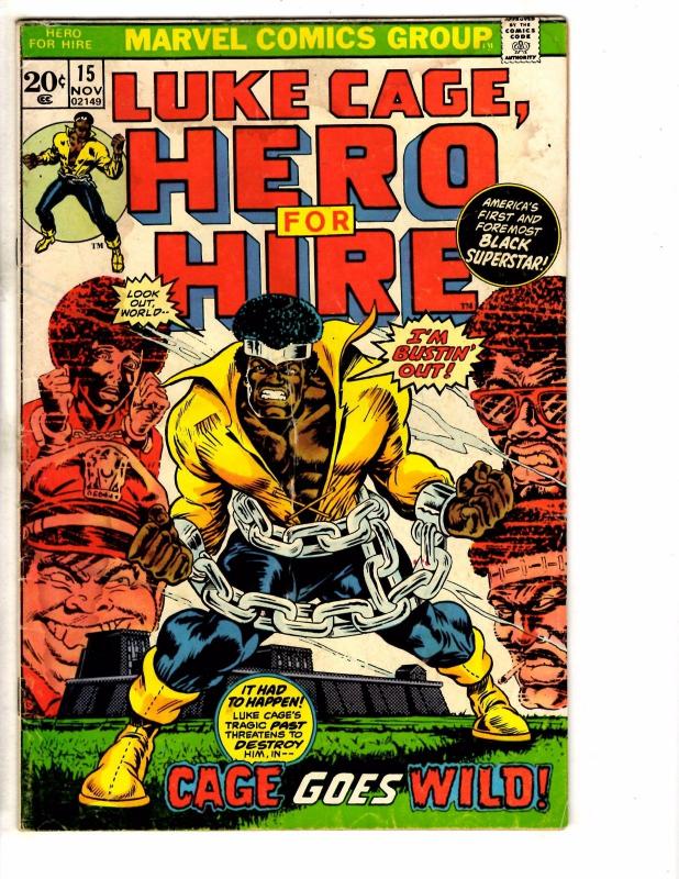 Luke Cage Hero For Hire #15 GD Marvel Comic Book Defenders Iron Fist Temple J248