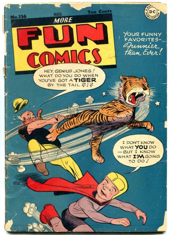 More Fun Comics #116 1946- DC Golden Age- Tiger / Superhero cover G+