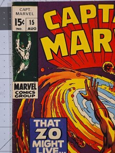 Captain Marvel #15 That ZO Might Live A Galaxy Must Die (MCU Aug-1969)