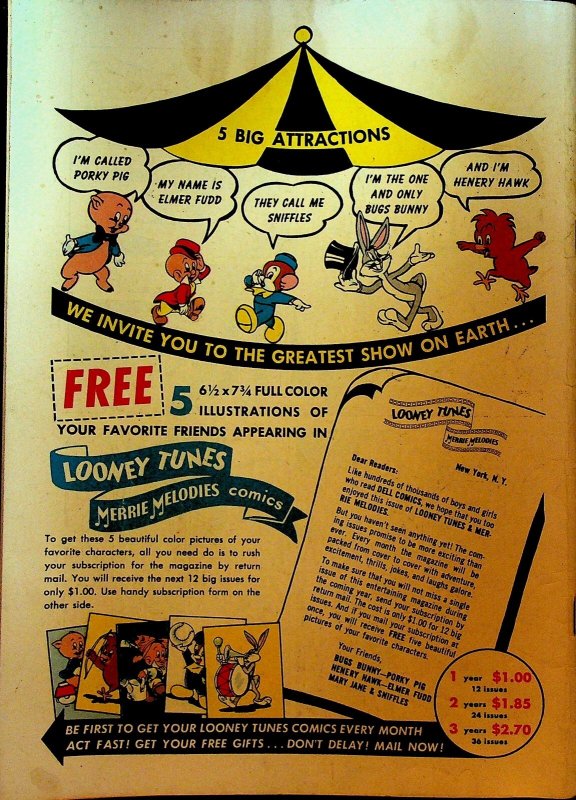 Looney Tunes & Merry Melodies 109 Dell Comics 1950 Turtle Race Bugs Bunny