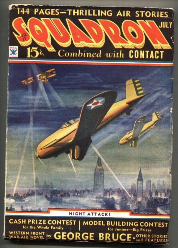 Squadron #1 July 1934 First issue pulp mag-Air War-George Bruce