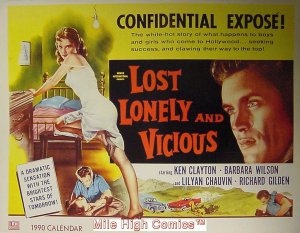 LOST, LONELY AND VICIOUS 50'S MOVIE POSTER CALENDAR #1990 Very Fine