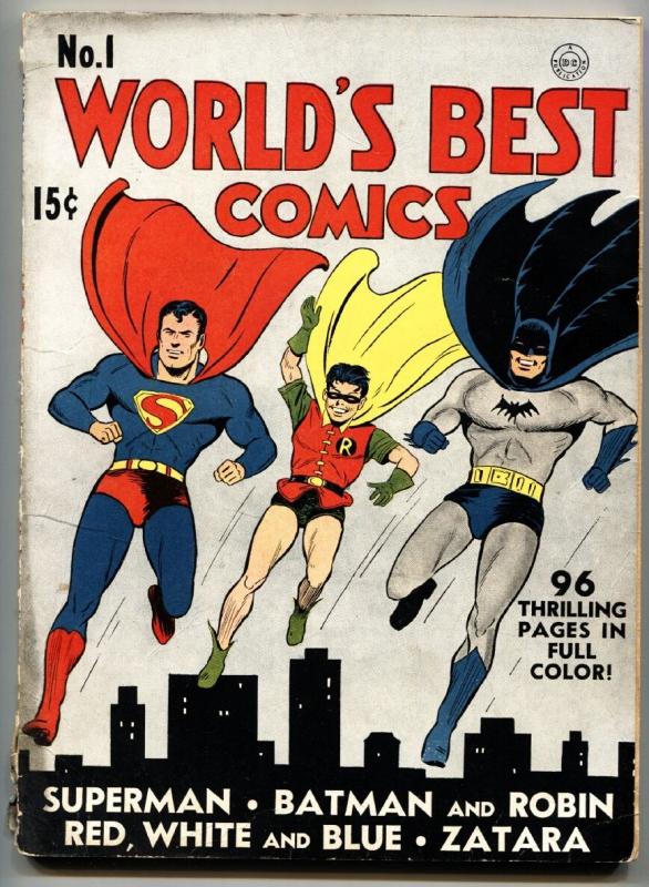 WORLD'S BEST #1 1941-DC COMICS-SUPERMAN-BATMAN-ROBIN-CRIMSON AVENGER-pr.