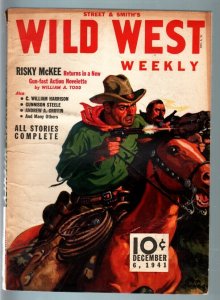 WILD WEST WEEKLY 12/6/1941-WESTERN PULP-GUNNISON STEELE FN- 