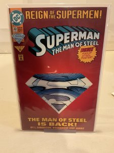 Superman: The Man of Steel #22 1993  Reign of the Supermen! Die-Cut Cover!