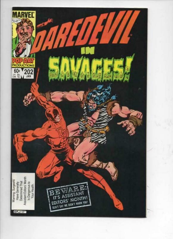 DAREDEVIL #202 NM-  Murdock, Savages, 1964 1984, more Marvel in store
