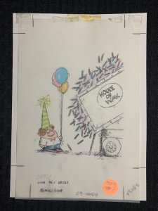 HAPPY BIRTHDAY Cartoon Candles Gag 6.5x9 Greeting Card Art #4054 w/ 8 Cards