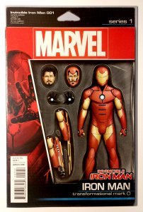 Invincible Iron Man #1 (9.4, 2015) Christopher Action Figure Cover