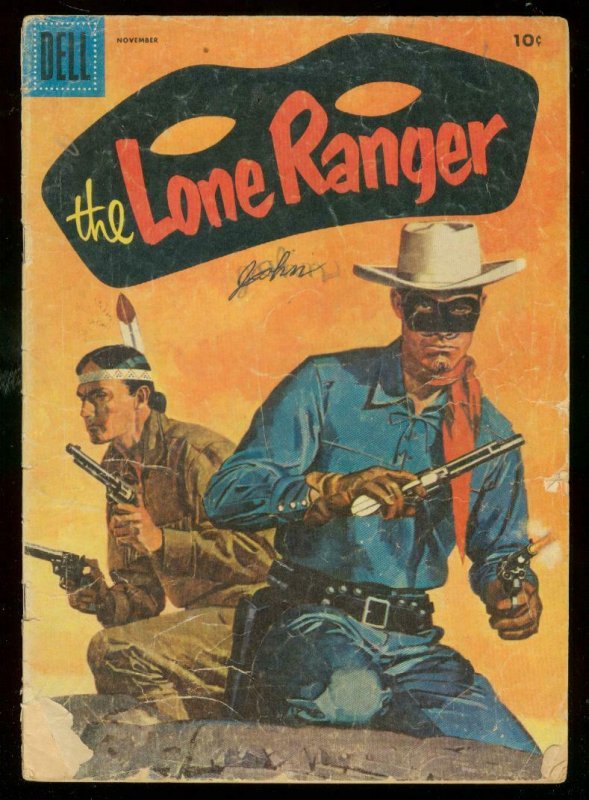 LONE RANGER COMICS #89 1955-DELL WESTERN-TONTO COVER FR/G