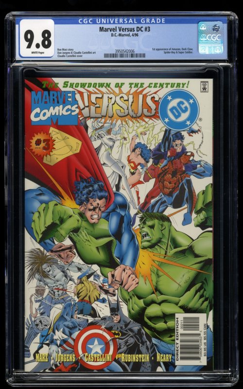 Marvel Versus DC #3 CGC NM/M 9.8 White Pages 1st Dark Claw and Spider-Boy!