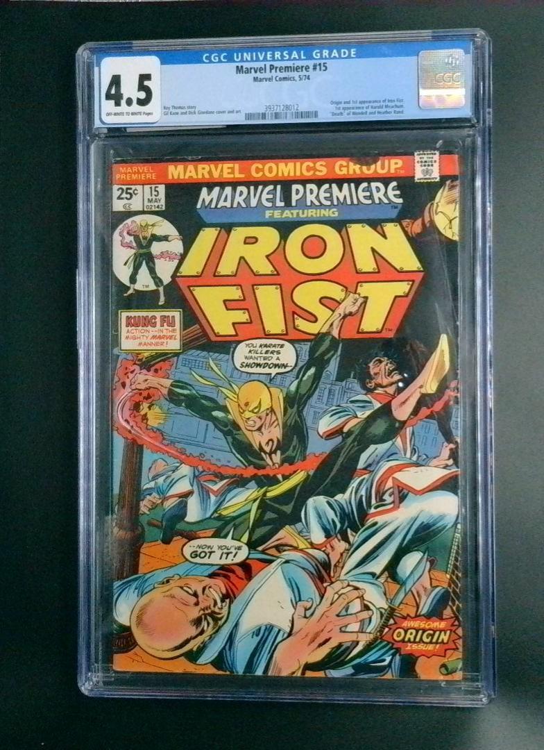 Marvel Premiere #15, CGC 4.5 Origin & 1st App of Iron Fist, Marvel, 1974