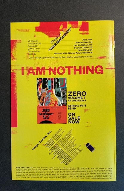 Zero #1 Image Firsts Cover (2013)