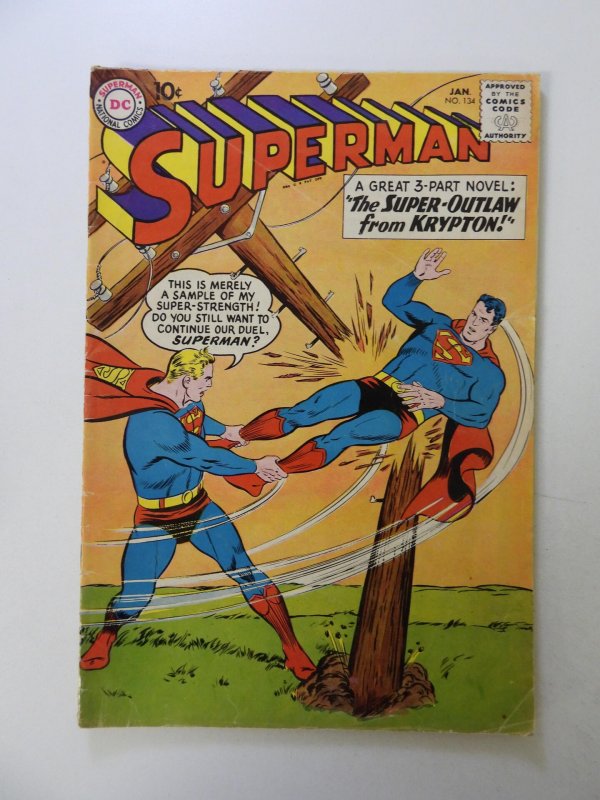 Superman #134 (1960) GD/VG condition see description