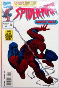 Spider-Man Adventures #1 (VF)(1994) Embossed White Variant Cover