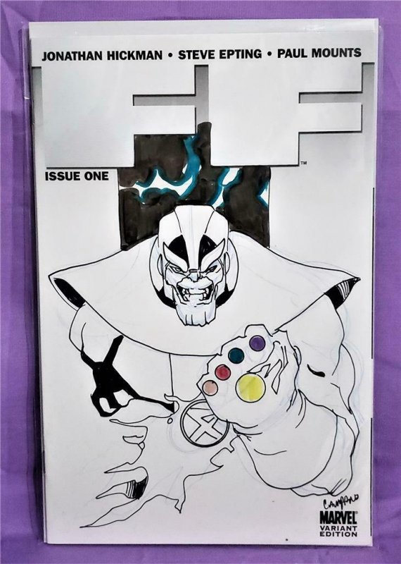 Jonathan Hickman FF #1 Thanos Signed Remarked by Chris Campana (Marvel, 2011)!