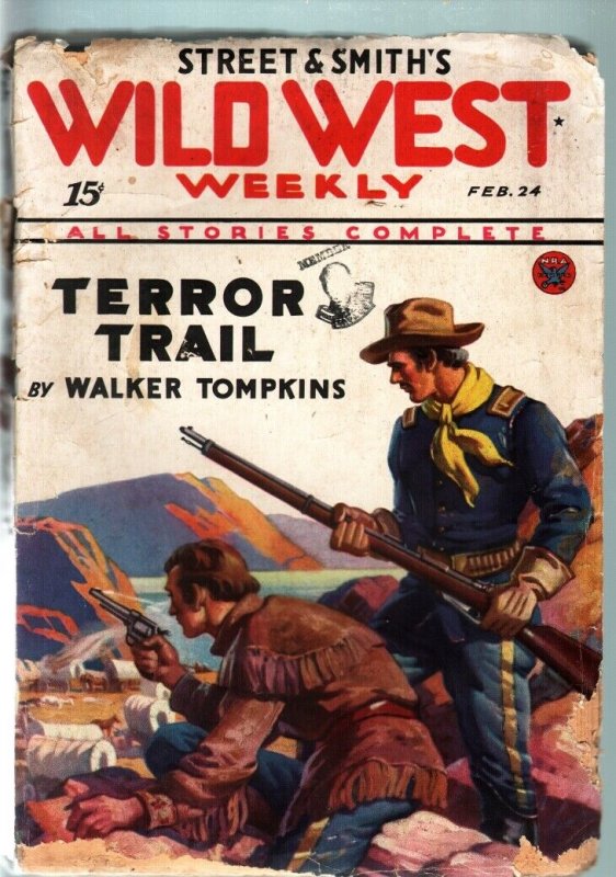 WILD WEST WEEKLY-2/24/1934-PULP-TERROR TRAIL FR/G