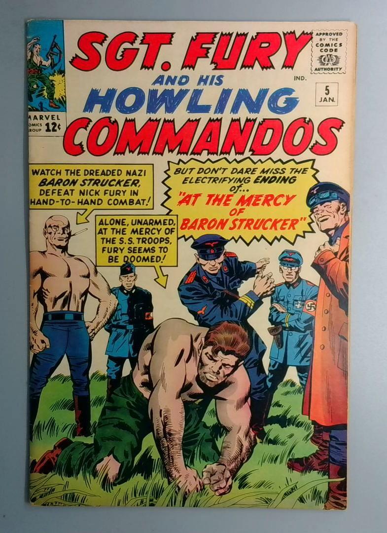 Sgt. Fury & His Howling Commandos #5 VG+ 1st Baron Strucker Marvel 1963 BW1