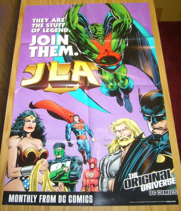 JLA promo poster 8095B - justice league of america 1998 dc comics original 
